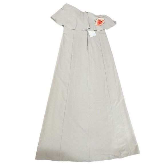 SHOW ME YOUR MUMU STRAPLESS MAXI DRESS STONE BRIDEMAID SUMMER WEDDING LG - Picture 7 of 8